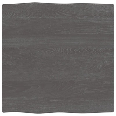 Table Top Dark Brown 60x60x2 cm Treated Solid Wood Oak Live Edge