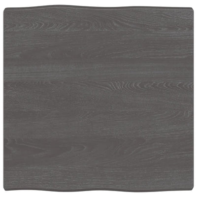 Table Top Dark Brown 60x60x(2-4) cm Treated Solid Wood Live Edge