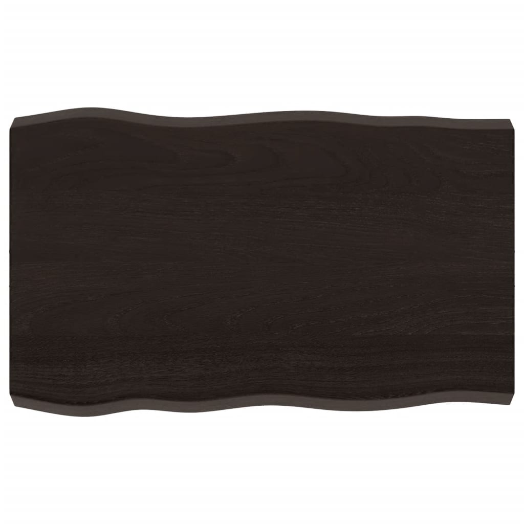 vidaXL Table Top Dark Brown 80x50x(2-6) cm Treated Solid Wood Live Edge 2