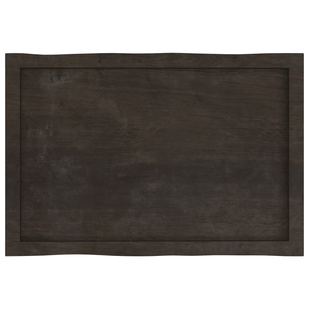 vidaXL Table Top Dark Brown 80x50x(2-6) cm Treated Solid Wood Live Edge 5