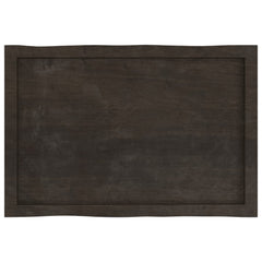 vidaXL Table Top Dark Brown 80x50x(2-6) cm Treated Solid Wood Live Edge 5