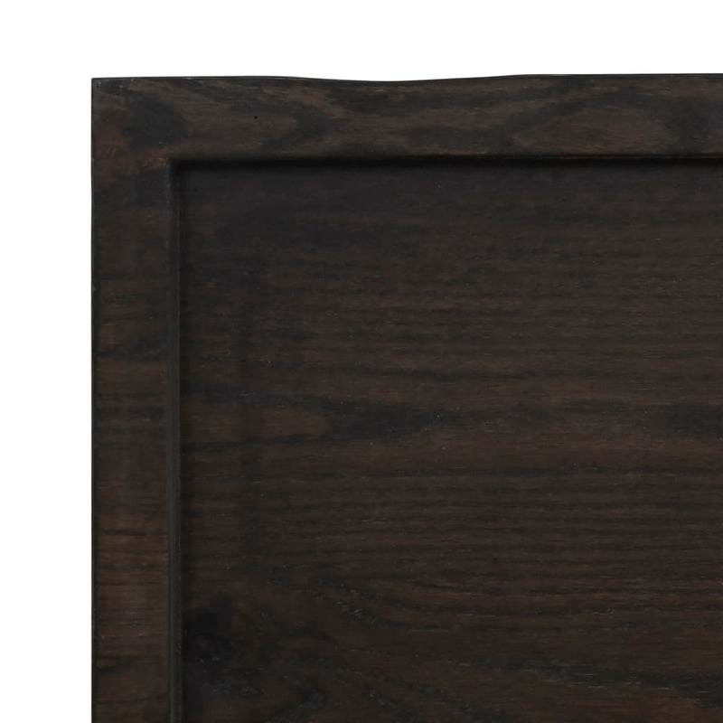 Table Top Dark Brown 80x60x(2-4) cm Treated Solid Wood Live Edge