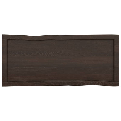 Table Top Dark Brown 100x40x(2-4) cm Treated Solid Wood Live Edge