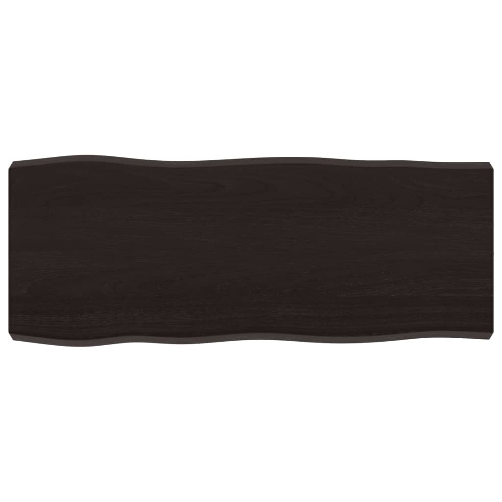 vidaXL Table Top Dark Brown 100x40x(2-6) cm Treated Solid Wood Live Edge 2