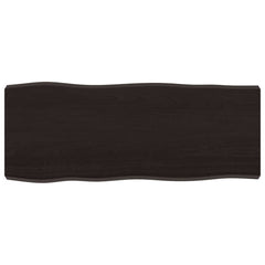 vidaXL Table Top Dark Brown 100x40x(2-6) cm Treated Solid Wood Live Edge 2