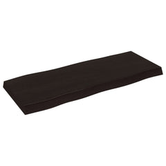 vidaXL Table Top Dark Brown 100x40x(2-6) cm Treated Solid Wood Live Edge 4