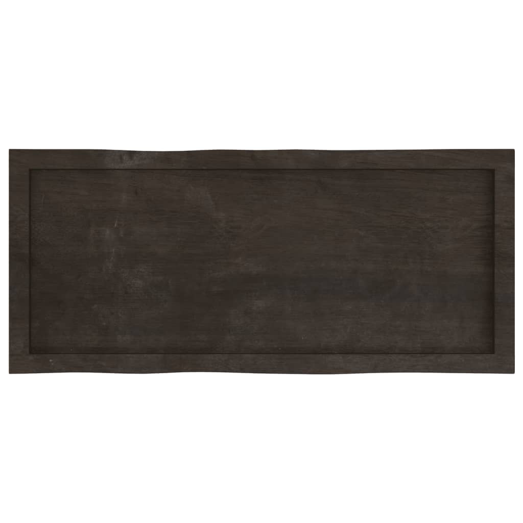 vidaXL Table Top Dark Brown 100x40x(2-6) cm Treated Solid Wood Live Edge 5