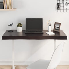 vidaXL Table Top Dark Brown 100x40x(2-6) cm Treated Solid Wood Live Edge 1