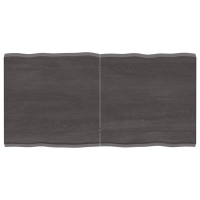 Table Top Dark Brown 120x60x(2-4) cm Treated Solid Wood Live Edge