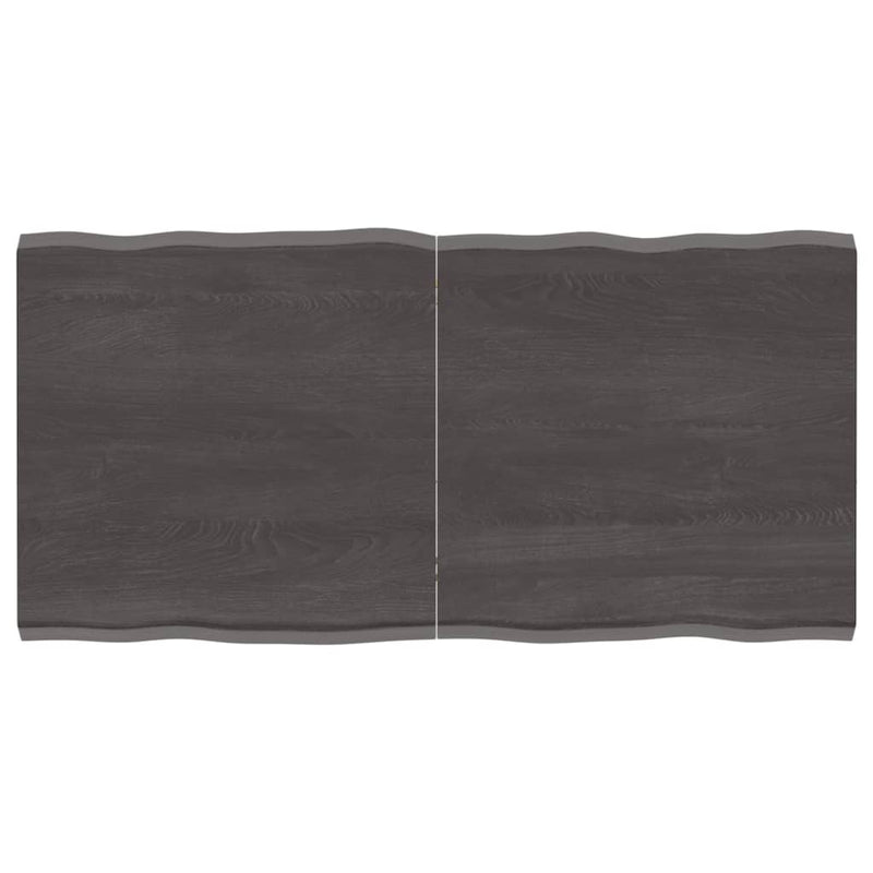 Table Top Dark Brown 120x60x(2-4) cm Treated Solid Wood Live Edge