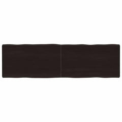 vidaXL Table Top Dark Brown 140x40x(2-4) cm Treated Solid Wood Live Edge 1