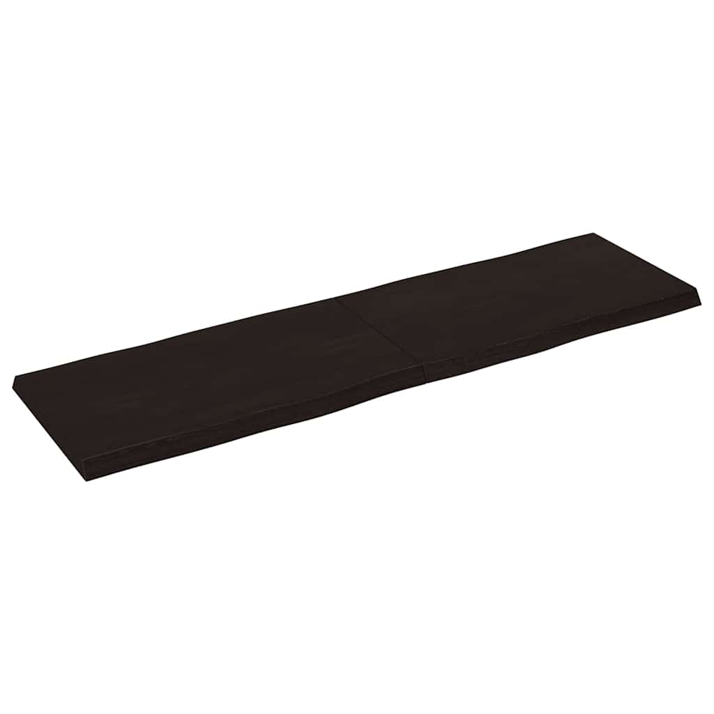 vidaXL Table Top Dark Brown 140x40x(2-4) cm Treated Solid Wood Live Edge 2