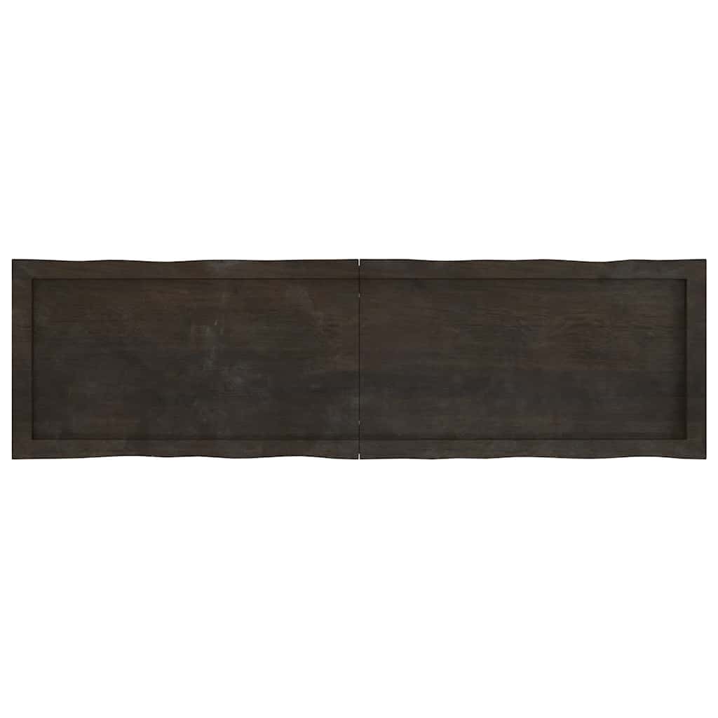 vidaXL Table Top Dark Brown 140x40x(2-4) cm Treated Solid Wood Live Edge 3