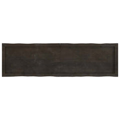 vidaXL Table Top Dark Brown 140x40x(2-4) cm Treated Solid Wood Live Edge 3