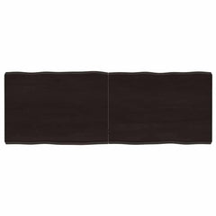 vidaXL Table Top Dark Brown 140x50x(2-6) cm Treated Solid Wood Live Edge 1