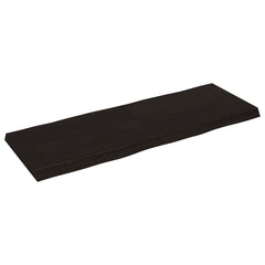 vidaXL Table Top Dark Brown 140x50x(2-6) cm Treated Solid Wood Live Edge 2