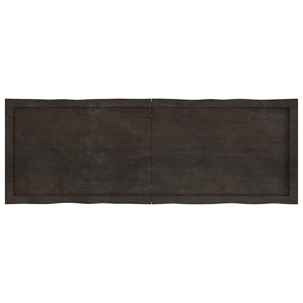 vidaXL Table Top Dark Brown 140x50x(2-6) cm Treated Solid Wood Live Edge 3