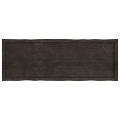 vidaXL Table Top Dark Brown 140x50x(2-6) cm Treated Solid Wood Live Edge 3