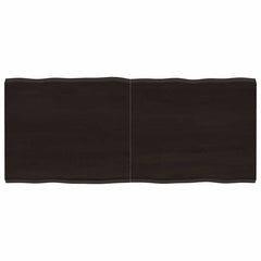vidaXL Table Top Dark Brown 140x60x(2-4) cm Treated Solid Wood Live Edge 1