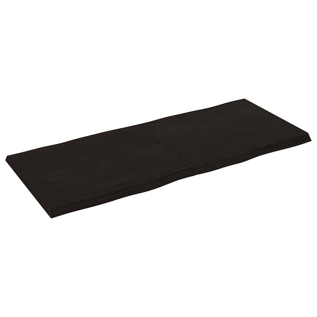 vidaXL Table Top Dark Brown 140x60x(2-4) cm Treated Solid Wood Live Edge 2
