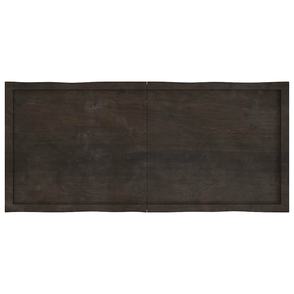 vidaXL Table Top Dark Brown 140x60x(2-4) cm Treated Solid Wood Live Edge 3