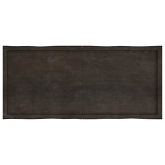vidaXL Table Top Dark Brown 140x60x(2-4) cm Treated Solid Wood Live Edge 3