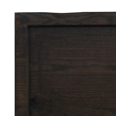 Table Top Dark Brown 140x60x(2-4) cm Treated Solid Wood Live Edge