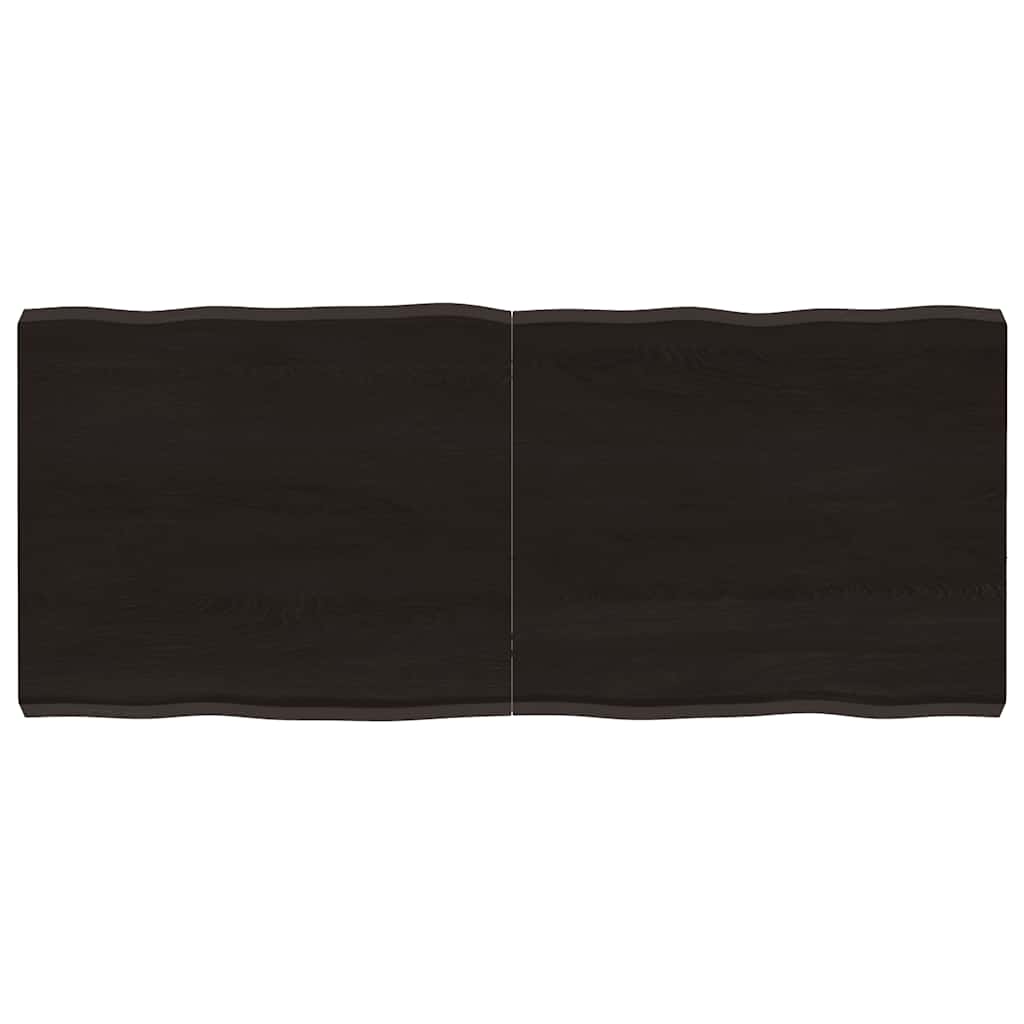vidaXL Table Top Dark Brown 140x60x(2-6) cm Treated Solid Wood Live Edge 1