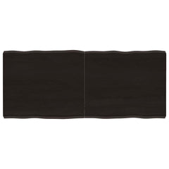 vidaXL Table Top Dark Brown 140x60x(2-6) cm Treated Solid Wood Live Edge 1