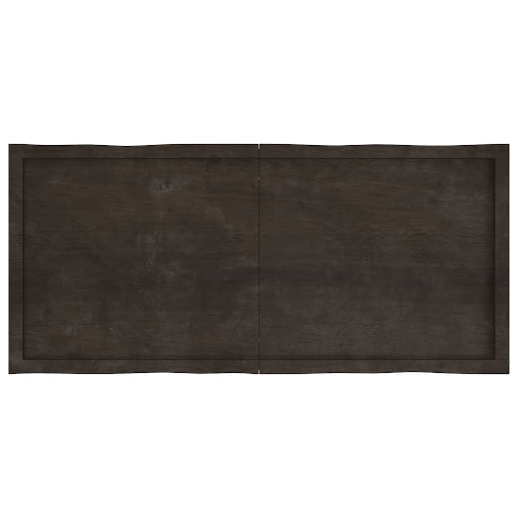 vidaXL Table Top Dark Brown 140x60x(2-6) cm Treated Solid Wood Live Edge 3