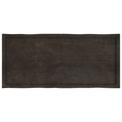 vidaXL Table Top Dark Brown 140x60x(2-6) cm Treated Solid Wood Live Edge 3