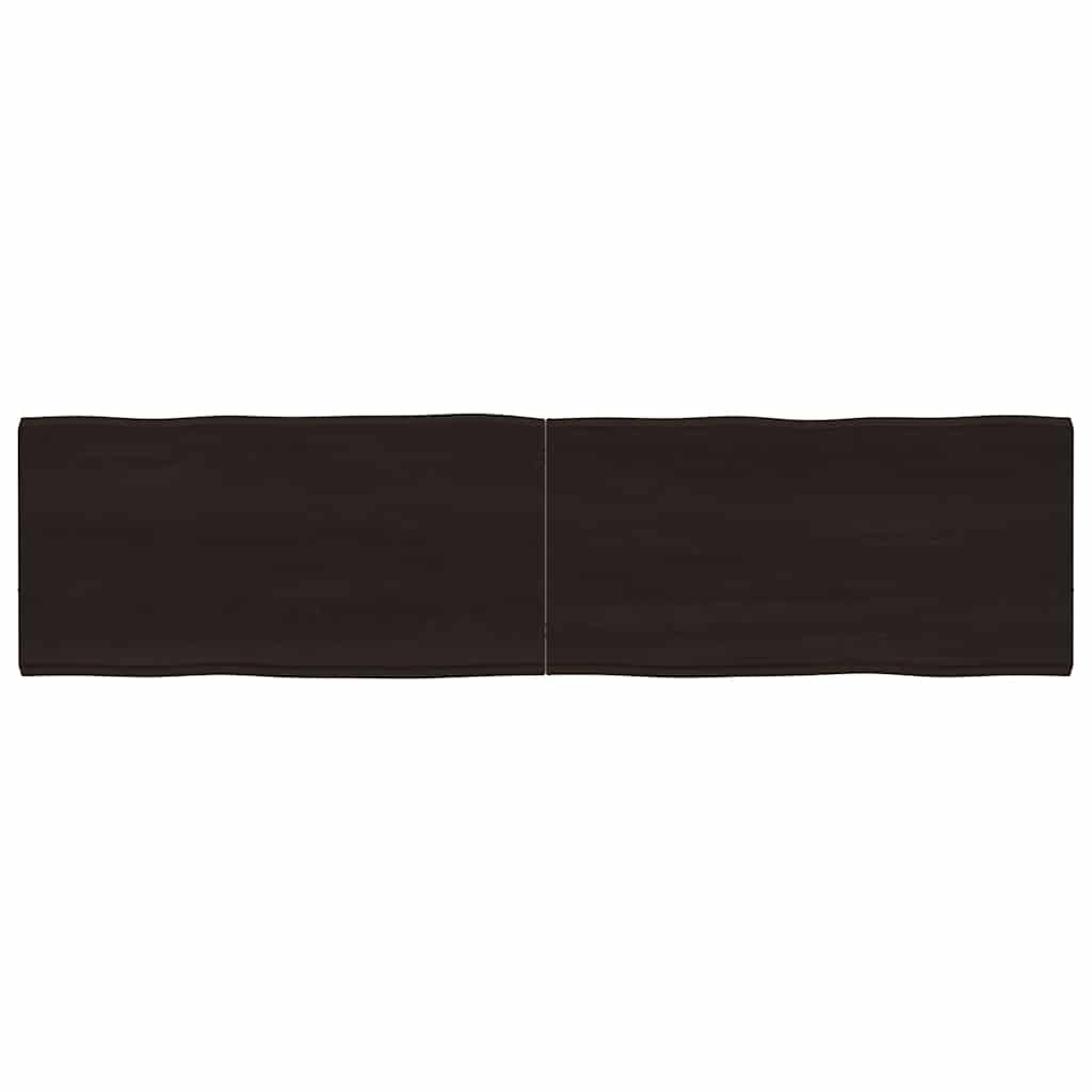vidaXL Table Top Dark Brown 160x40x(2-4) cm Treated Solid Wood Live Edge 1