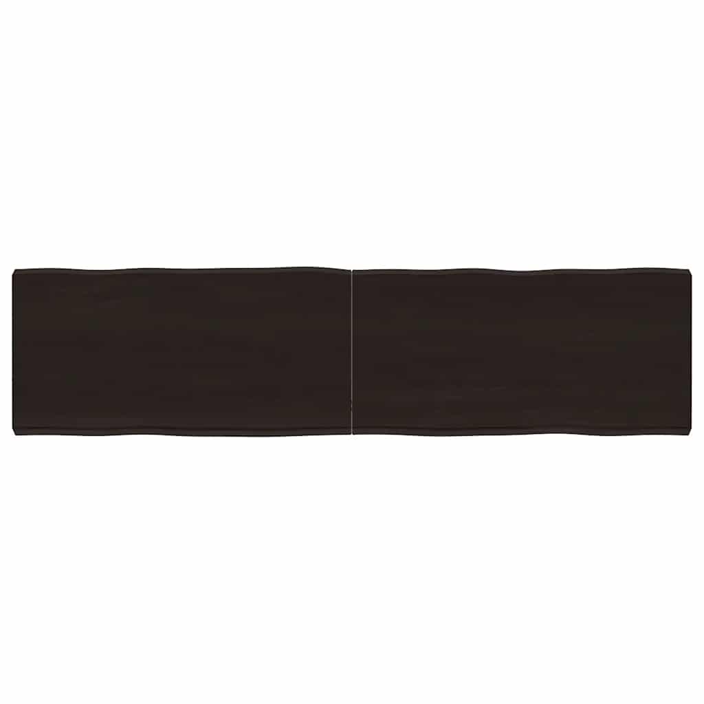 vidaXL Table Top Dark Brown 160x40x(2-6) cm Treated Solid Wood Live Edge 1