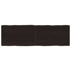 vidaXL Table Top Dark Brown 160x50x(2-6) cm Treated Solid Wood Live Edge 1