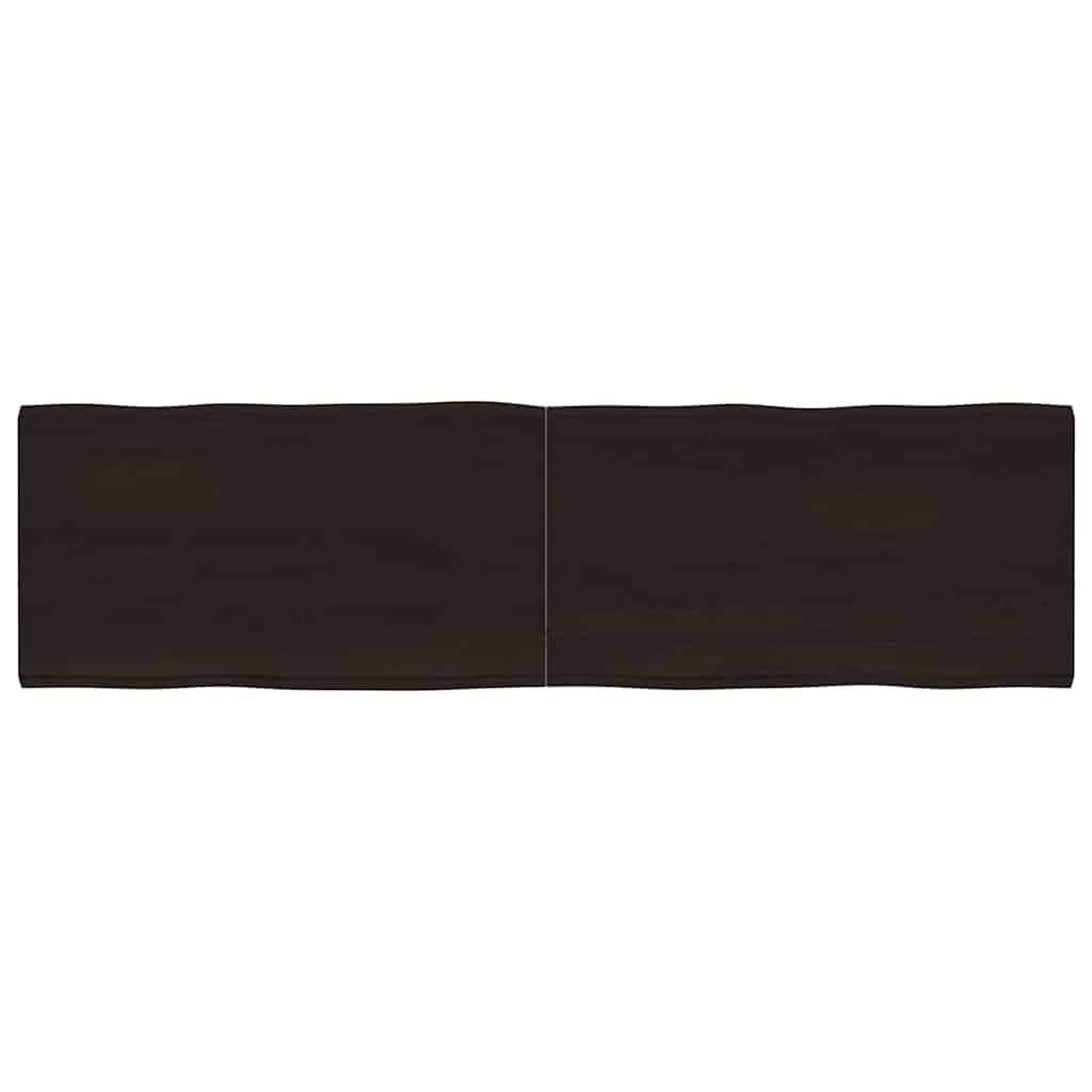 vidaXL Table Top Dark Brown 180x50x(2-4) cm Treated Solid Wood Live Edge 1