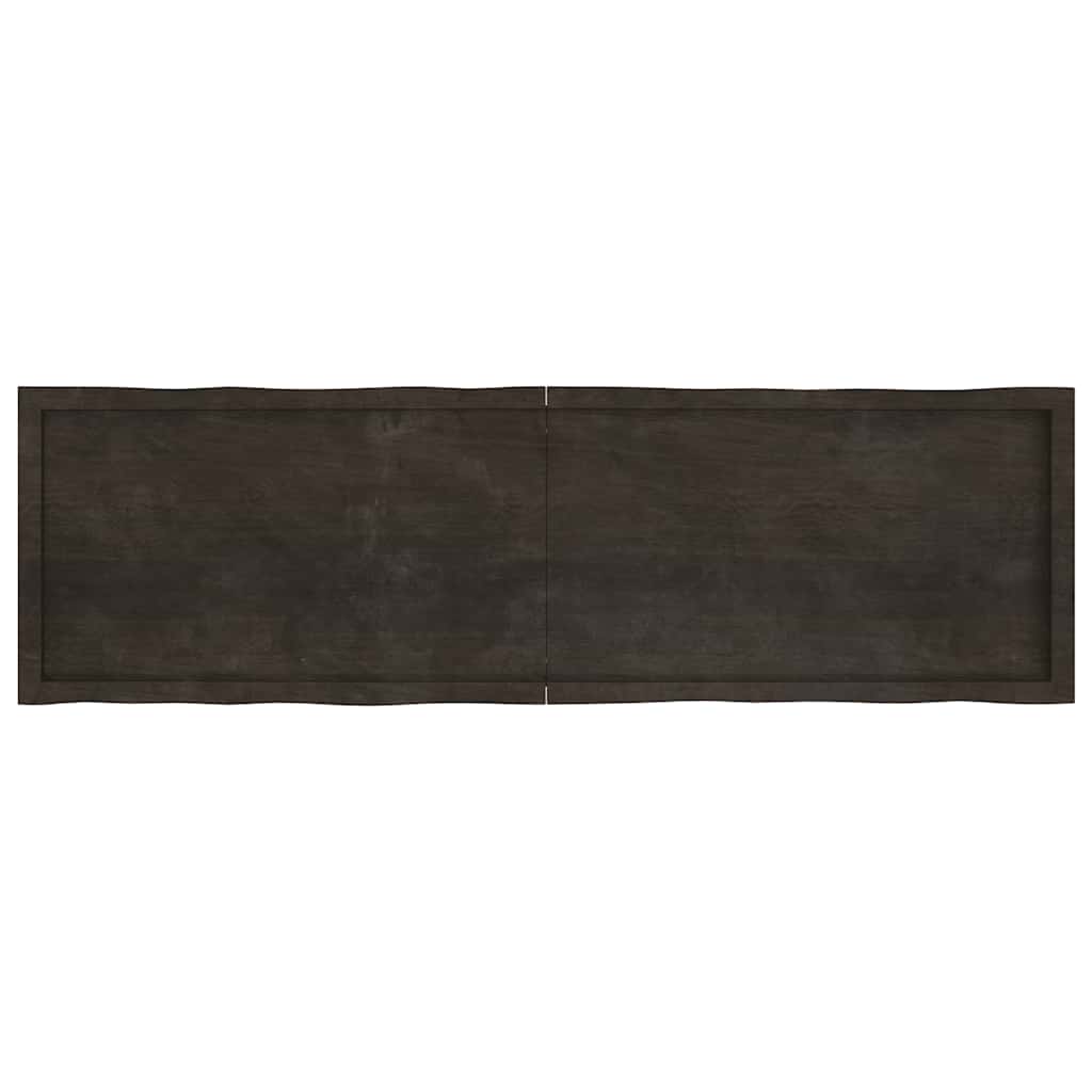 vidaXL Table Top Dark Brown 180x50x(2-4) cm Treated Solid Wood Live Edge 3