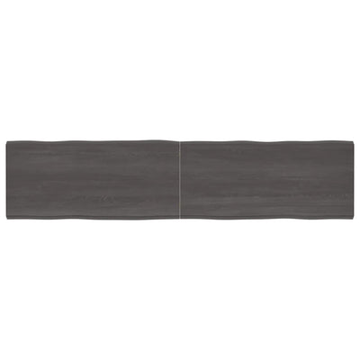 Table Top Dark Brown 220x50x(2-6) cm Treated Solid Wood Live Edge