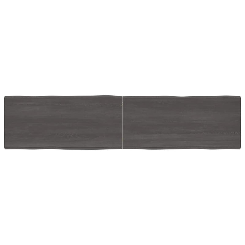 Table Top Dark Brown 220x50x(2-6) cm Treated Solid Wood Live Edge