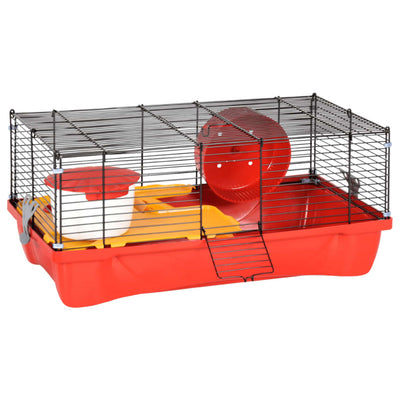 Hamster Cage Red 58x32x36 cm Polypropylene and Metal