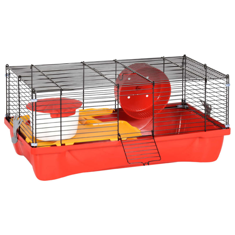 Hamster Cage Red 58x32x36 cm Polypropylene and Metal