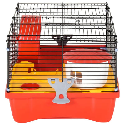 Hamster Cage Red 58x32x36 cm Polypropylene and Metal