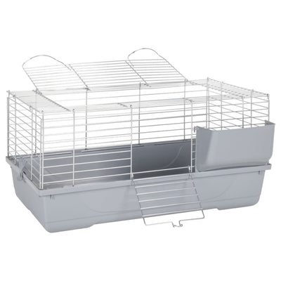 Small Animal Cage Grey 80x45x39 cm Polypropylene and Metal