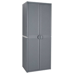 vidaXL Garden Storage Cabinet Grey 65x45x172 cm PP Rattan 1