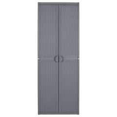 vidaXL Garden Storage Cabinet Grey 65x45x172 cm PP Rattan 2