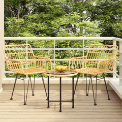 vidaXL 3 Piece Garden Dining Set Poly Rattan 1