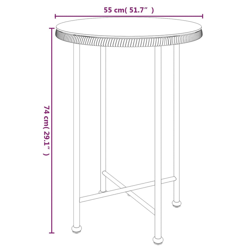 3 Piece Garden Dining Set Poly Rattan