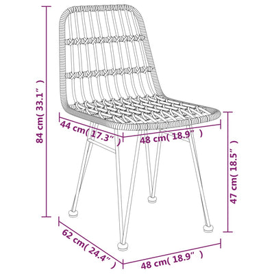 5 Piece Garden Dining Set Poly Rattan