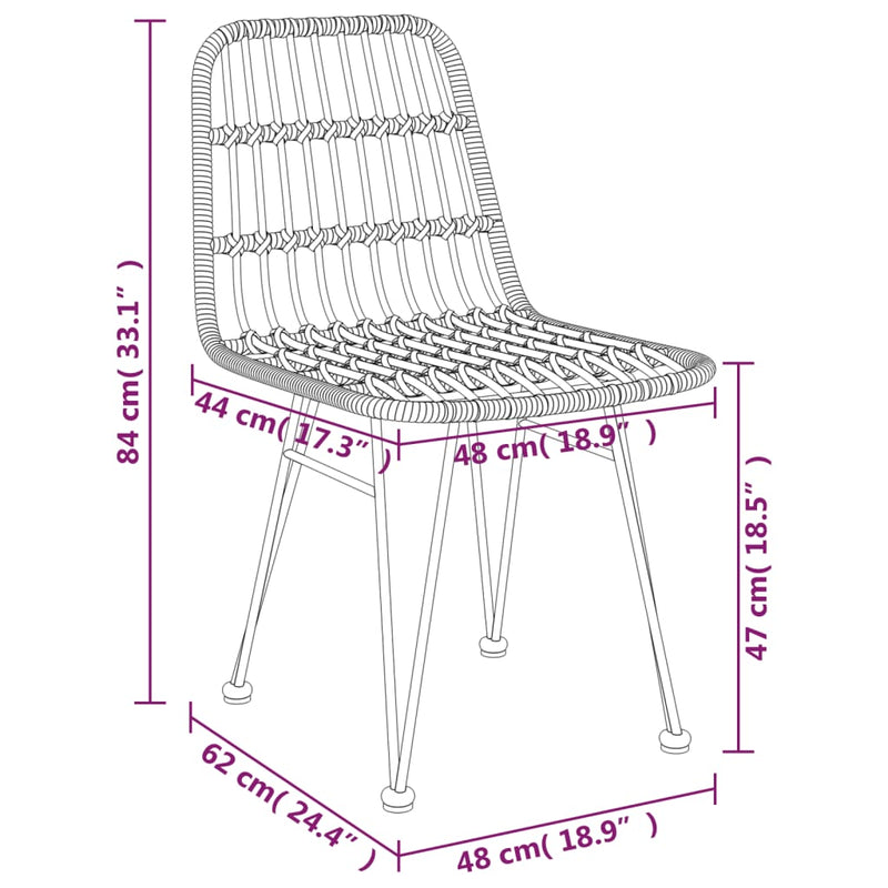 5 Piece Garden Dining Set Poly Rattan