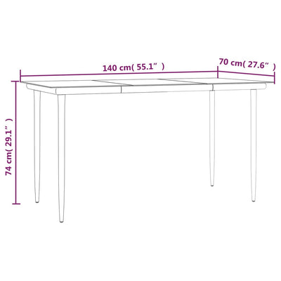 5 Piece Garden Dining Set Poly Rattan