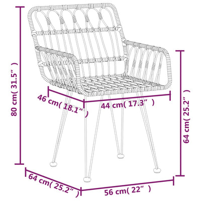 5 Piece Garden Dining Set Poly Rattan